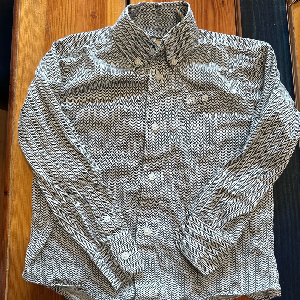 Wrangler Boys' Classic One Pocket Button-Up Shirt